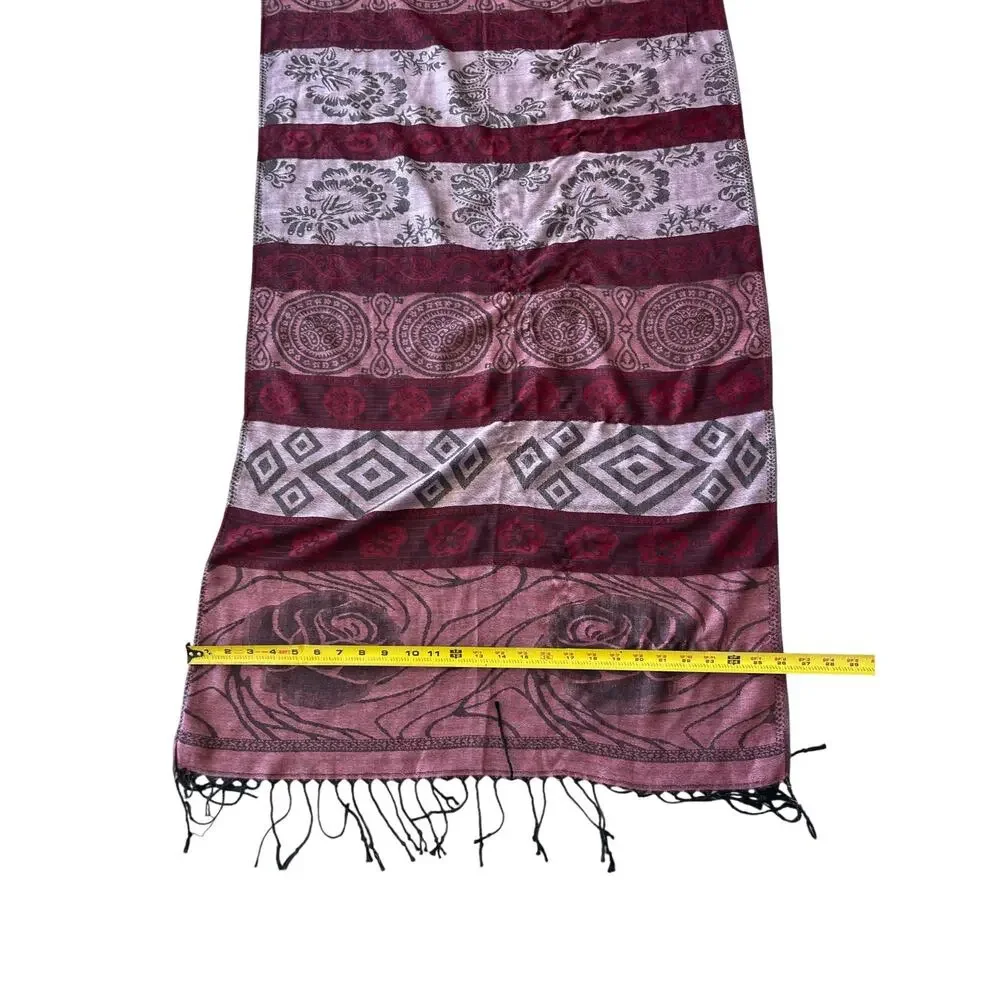 Cashmere Scarf/Wrap Red Rose Floral Pink Paisley Ethnic Elegance Shawl, Classy